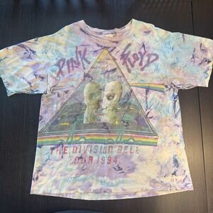 Rare 1994 Pink Floyd Division Bell Tie-Dye Tour Tee Single Stitch Short Hills